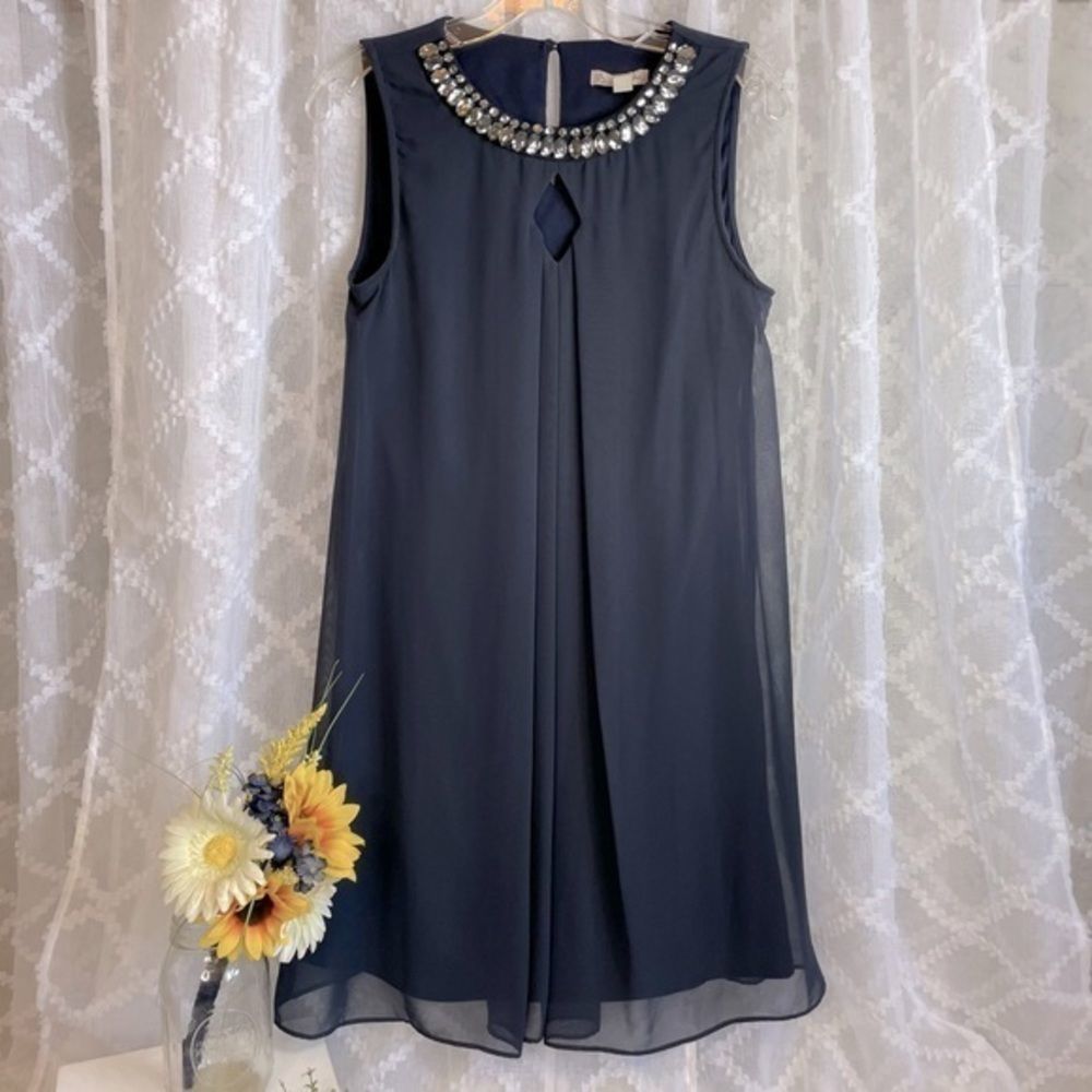 Navy Blue A-Line Dress